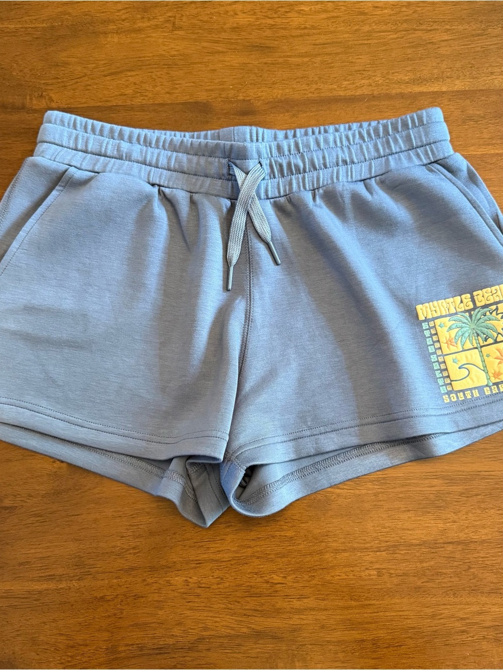 NC! Ocean Drive Light Blue Women's Drawstring Athletic Shorts